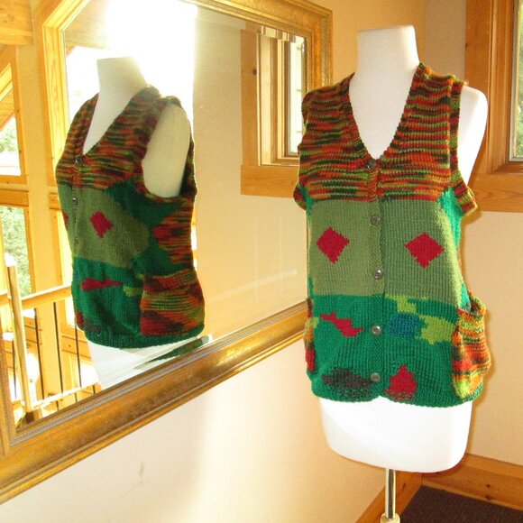 Tommy Hilfinger Button Front Skirt with Oh My Gauze Top & Hand Knitted Vest - Picture 5 of 12